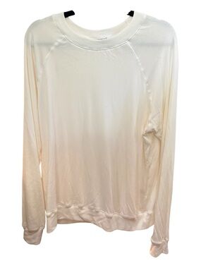 LA Made Women’s Large Ivory Modal Cotton Crewneck Sweatshirt Top NWOT